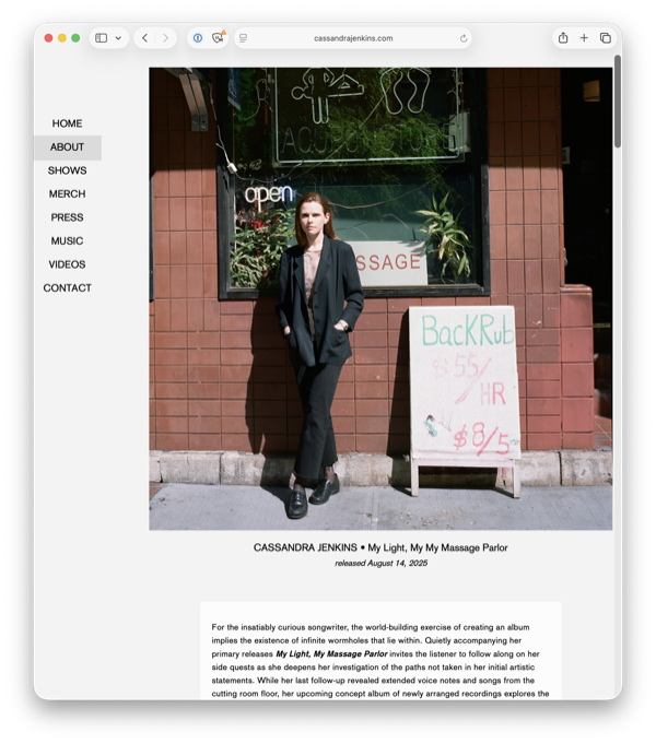 Cassandra Jenkins website screenshot