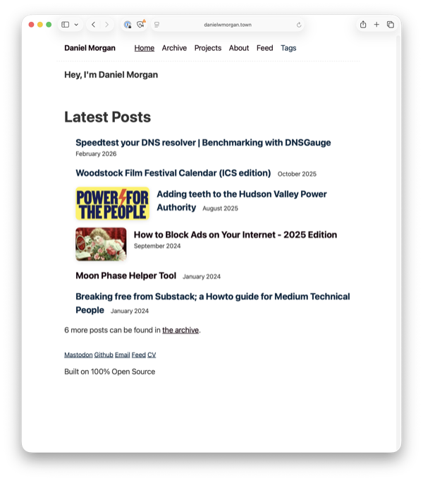 This simple Eleventy site website screenshot